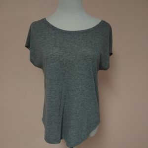 Gray wide-neck top